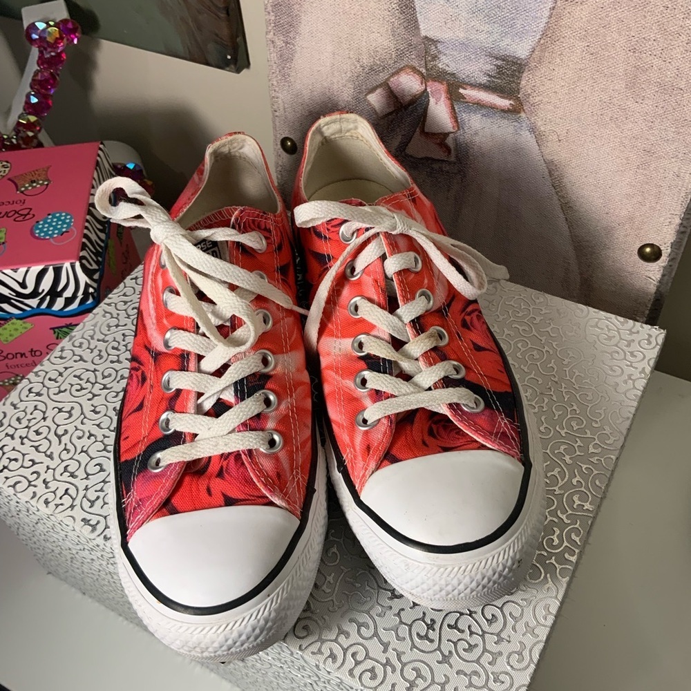 Rose Floral Converse All Stars Canvas Sneakers
